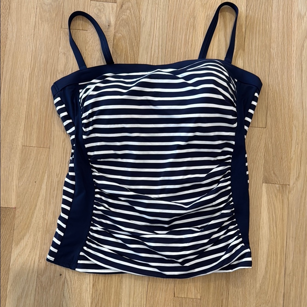 NWT Lands End Navy and White Striped Tankini